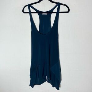Sympli Dark Blue Sleeveless Stretchy Wrinkle Resistant Tunic Tank Top 4
